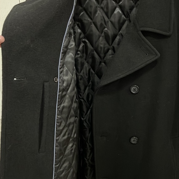 Pronto Uomo Brand Black Wool Pea Coat XL - Picture 4 of 7
